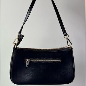 Brandy Melville Black Shoulder Bag with Gold Accents